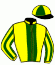 casaque portée par Polli A. jockey du cheval de course BAILEYS SOLAIRE, information pmu ZETURF
