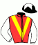 casaque portée par Bachelot T. jockey du cheval de course ARMORIGENE, information pmu ZETURF
