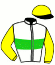casaque portée par Demuro C. jockey du cheval de course WOOZLE, information pmu ZETURF