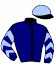 casaque portée par Valle Skar Mlle F. jockey du cheval de course KENDRA, information pmu ZETURF