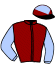 casaque portée par Pouchin A. jockey du cheval de course BIZOUX, information pmu ZETURF