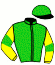 casaque portée par Velon Mlle M. jockey du cheval de course SANTURIN, information pmu ZETURF