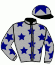 casaque portée par Piccone T. jockey du cheval de course SHADE, information pmu ZETURF