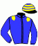 casaque portée par Mangione R. jockey du cheval de course TCHORO, information pmu ZETURF