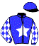 casaque portée par Vogt Mlle S. jockey du cheval de course COOLISHAAK, information pmu ZETURF