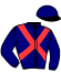 casaque portée par Madamet A. jockey du cheval de course ALCOTAN, information pmu ZETURF