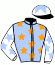 casaque portée par Bachelot T. jockey du cheval de course ROSIE ROCKET, information pmu ZETURF