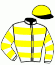 casaque portée par Planque S. jockey du cheval de course KHANWEILER, information pmu ZETURF