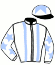casaque portée par Mangione R. jockey du cheval de course KERNO QUATZ, information pmu ZETURF casaque portée par Mangione R. jockey du cheval de course KERNO QUATZ, information pmu ZETURF