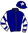 casaque portée par Lemaitre A. jockey du cheval de course EVIPPOS, information pmu ZETURF