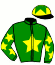 casaque portée par Crastus A. jockey du cheval de course DELIRIUM TREMENS, information pmu ZETURF