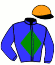 casaque portée par Mangione R. jockey du cheval de course CITYBOL FAL, information pmu ZETURF