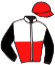 casaque portée par Trullier T. jockey du cheval de course ROYAL GREY, information pmu ZETURF