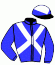 casaque portée par Crastus A. jockey du cheval de course SIXTINE BAAL, information pmu ZETURF