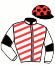 casaque portée par Besnier H. jockey du cheval de course MOOSBEERE, information pmu ZETURF