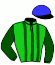 casaque portée par Berge C. jockey du cheval de course ALTHURAYA, information pmu ZETURF