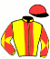 casaque portée par Bachelot T. jockey du cheval de course FRANCISCAINE, information pmu ZETURF