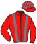casaque portée par Mangione R. jockey du cheval de course ALCATOSER, information pmu ZETURF