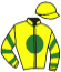 casaque portée par Pouchin A. jockey du cheval de course PARMENIDE, information pmu ZETURF