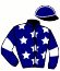 casaque portée par Binet J. A. jockey du cheval de course DEESSE DES BESACES (FR), information pmu ZETURF
