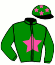 casaque portée par Desmigneux F. jockey du cheval de course EVORA (FR), information pmu ZETURF