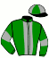 casaque portée par Bercher Mlle D. jockey du cheval de course FAKIR DU MILAN (FR), information pmu ZETURF