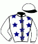 casaque portée par Raffin E. jockey du cheval de course JUMBY BAY, information pmu ZETURF