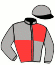 casaque portée par Raffin E. jockey du cheval de course HOOKER DU PECH, information pmu ZETURF