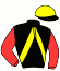 casaque portée par Dromigny T. jockey du cheval de course HARIBELO DE NUIT, information pmu ZETURF