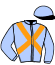 casaque portée par Hubert A. jockey du cheval de course JALIKA ROUSSETIERE, information pmu ZETURF