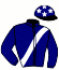 casaque portée par Delaunay Et. jockey du cheval de course JOKER WIC, information pmu ZETURF