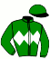 casaque portée par Douaneau E. jockey du cheval de course KROSS FINGERS, information pmu ZETURF