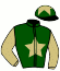casaque portée par Renier Tho. jockey du cheval de course HIPI CHIK DORRELLS (AQ), information pmu ZETURF