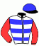 casaque portée par Lebouc Hug. jockey du cheval de course SOLILOQUE, information pmu ZETURF