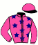 casaque portée par Roussel L. jockey du cheval de course SWEET SUNDOWNER, information pmu ZETURF
