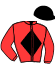 casaque portée par Bachelot T. jockey du cheval de course KAPO ROSSO, information pmu ZETURF