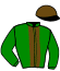 casaque portée par Barrier A. jockey du cheval de course JOYEUSE STED, information pmu ZETURF