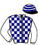 casaque portée par Freret P. jockey du cheval de course KISSY BAMBOIS, information pmu ZETURF
