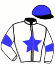 casaque portée par Poisson P. J. jockey du cheval de course KILLER FISH, information pmu ZETURF
