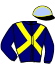 casaque portée par Gougeon A. jockey du cheval de course JOKER DE MALAC (FR), information pmu ZETURF