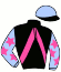 casaque portée par Jublot L. jockey du cheval de course GIGA DES PLAINES, information pmu ZETURF