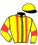 casaque portée par Bon G. jockey du cheval de course JOLI PIERROT (FR), information pmu ZETURF