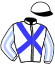 casaque portée par Moisan J. jockey du cheval de course INFINITY BRIDGE (FR), information pmu ZETURF