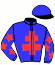 casaque portée par Raffin E. jockey du cheval de course ELIOT DAIRPET, information pmu ZETURF