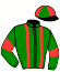 casaque portée par Hubin Mlle C. jockey du cheval de course HANANE MONTAVAL, information pmu ZETURF