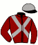 casaque portée par Lebouc Hug. jockey du cheval de course JOYEUSE, information pmu ZETURF