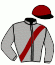 casaque portée par Madamet A. jockey du cheval de course HE LA VOILA, information pmu ZETURF