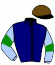 casaque portée par Foulard Mlle L. jockey du cheval de course LA BELLE CREOLE, information pmu ZETURF