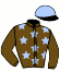 casaque portée par Marin G. jockey du cheval de course KILY ROSE D'URFIST, information pmu ZETURF