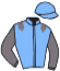 casaque portée par Lecomte D. jockey du cheval de course J'IRAI LOIN, information pmu ZETURF